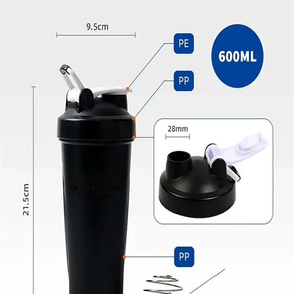 Sport Shaker Bottle With Wire Whisk