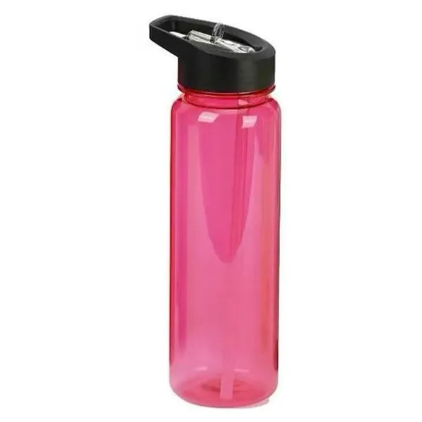 24 oz Translucent Flip Straw Sport Bottle with Handle Lid