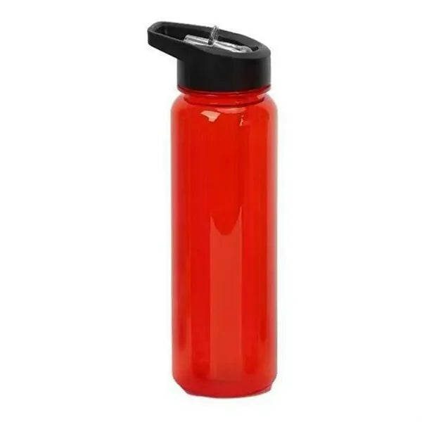 24 oz Translucent Flip Straw Sport Bottle with Handle Lid