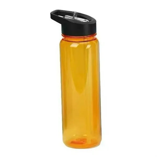 24 oz Translucent Flip Straw Sport Bottle with Handle Lid