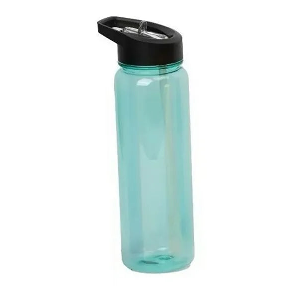 24 oz Translucent Flip Straw Sport Bottle with Handle Lid