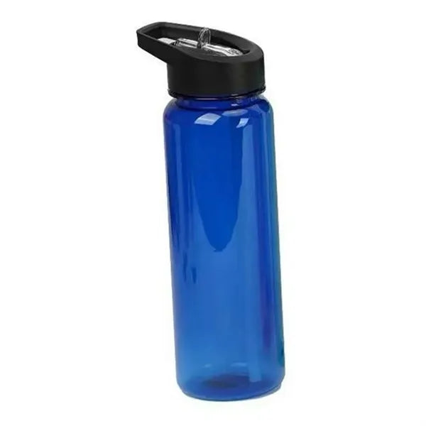 24 oz Translucent Flip Straw Sport Bottle with Handle Lid