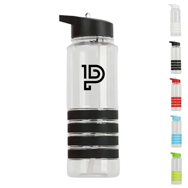 28 oz Clear Water Bottle with Straw Lid