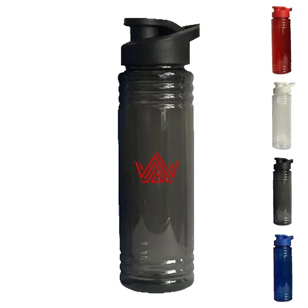 24 oz Ribbed Translucent Pop Top Water Bottle