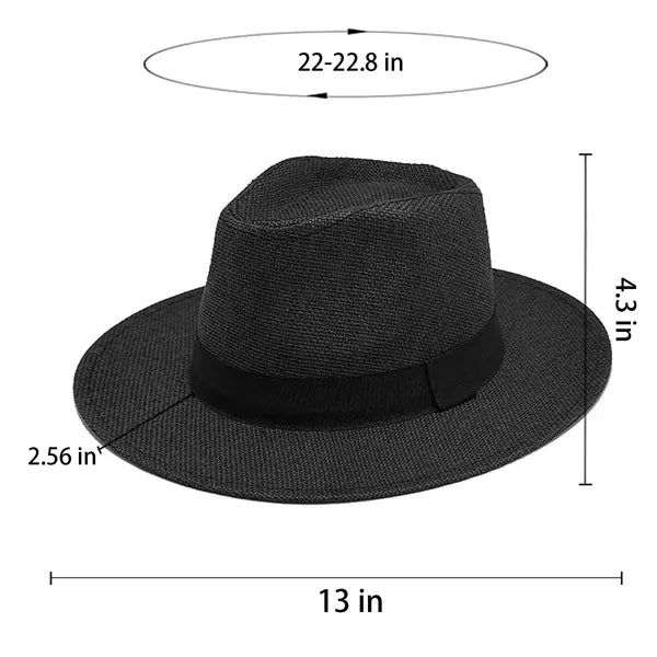 Wide Brim Straw Panama Roll up Hat