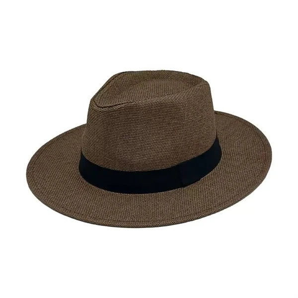 Wide Brim Straw Panama Roll up Hat