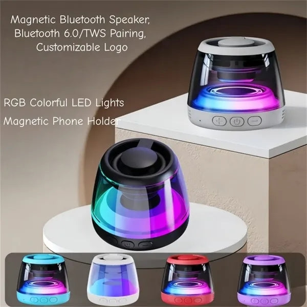 Magnetic RGB Bluetooth Speaker with TWS Stereo and Deep Bass