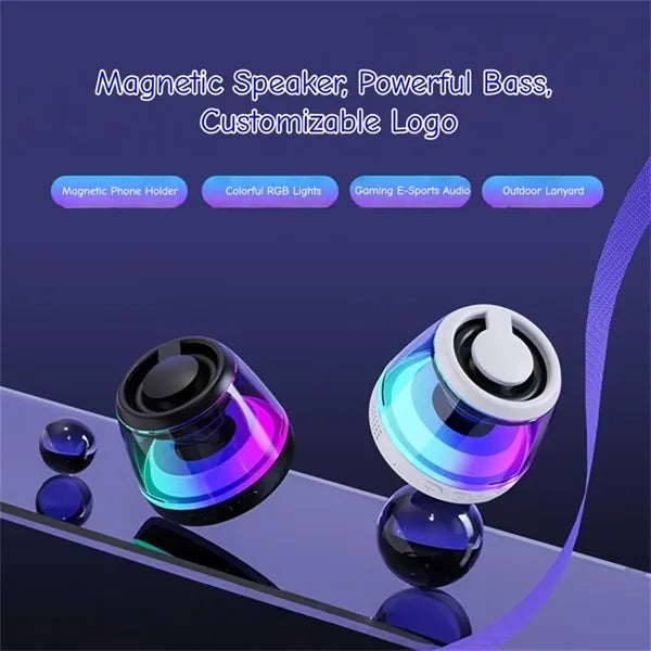 Magnetic RGB Bluetooth Speaker with TWS Stereo and Deep Bass