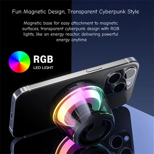 Magnetic RGB Bluetooth Speaker with TWS Stereo and Deep Bass