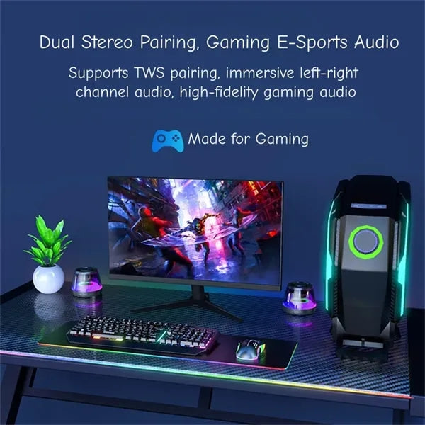Magnetic RGB Bluetooth Speaker with TWS Stereo and Deep Bass