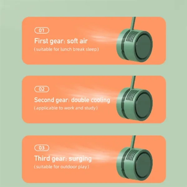Portable Leafless Usb Charging Neck Fan