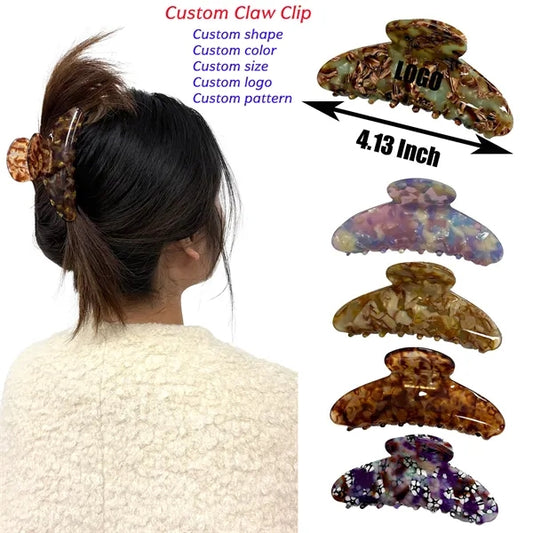 Fashion New Women Colorful 4.13Inch Large Acetate Hair Clip
