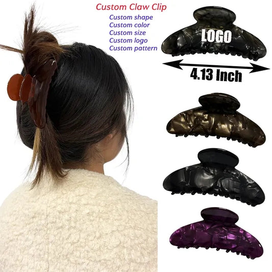 4.13Inch Large Acetate Women Colorful Hair Clip