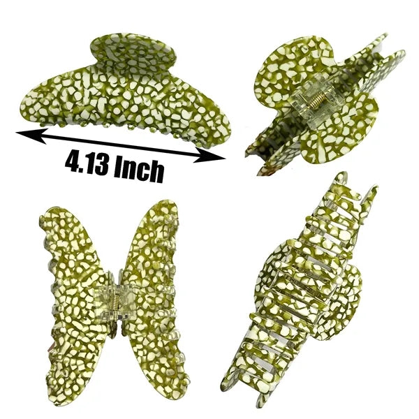 4.13Inch Large Acetate Women Green Color Hair Clip