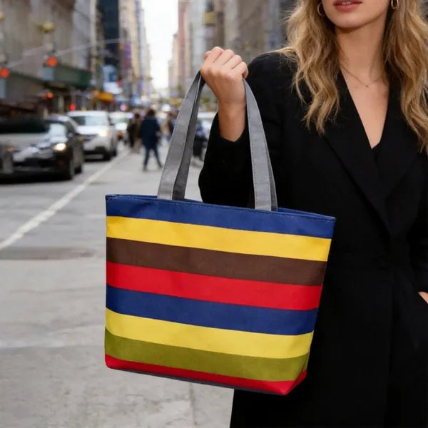 Full Color Large Canvas Shopping Tote Bag 17"x11.8"x3.5"