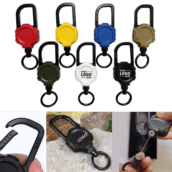 Magnetic Retractable Keyring with Carabiner