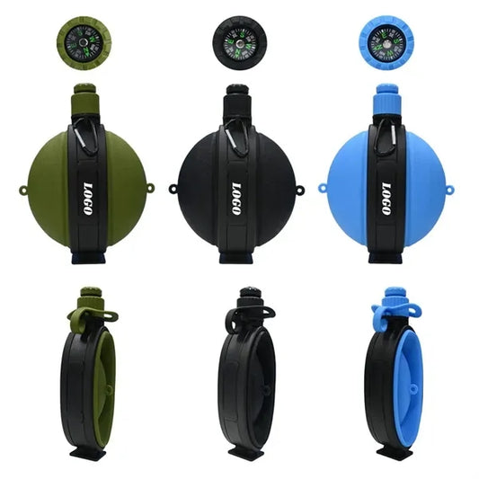 Foldable Sports Water Bottle With Compass