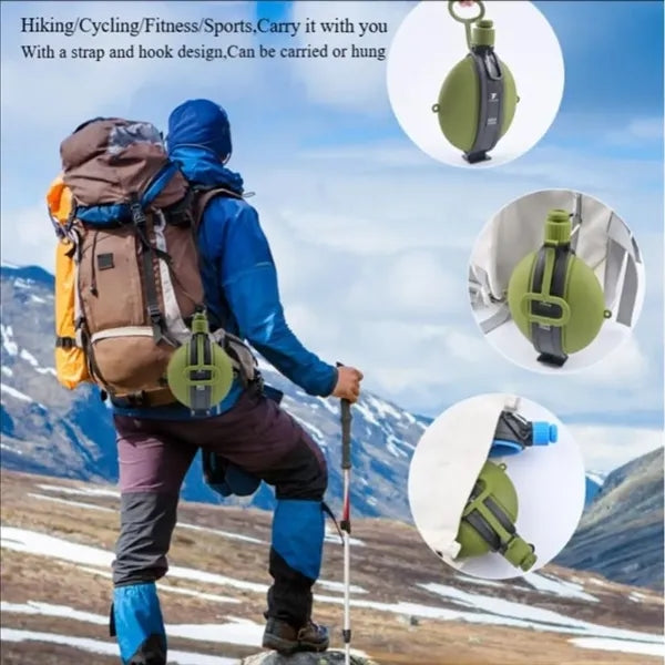 Foldable Sports Water Bottle With Compass