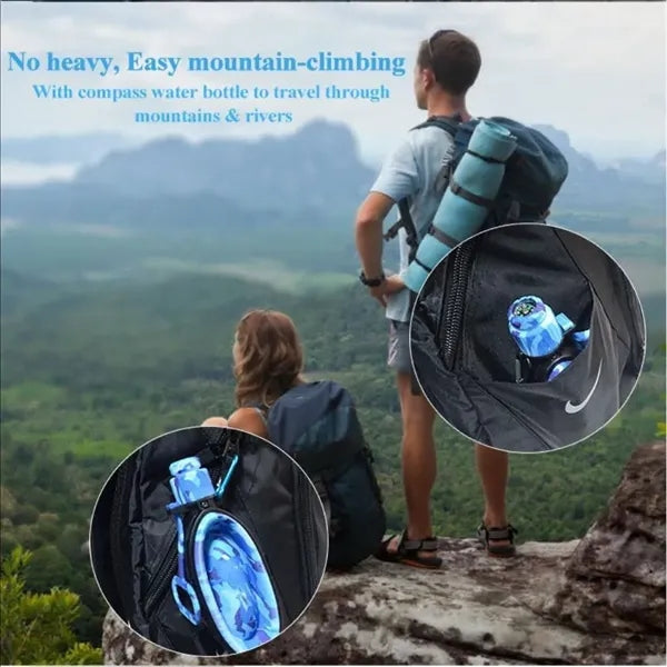Foldable Sports Water Bottle With Compass