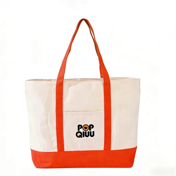 Two-Color Stitched Canvas Bag