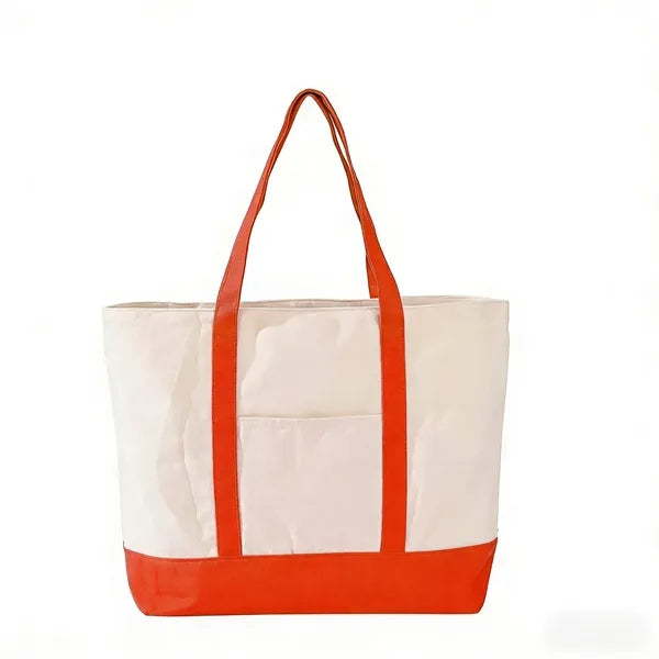 Two-Color Stitched Canvas Bag