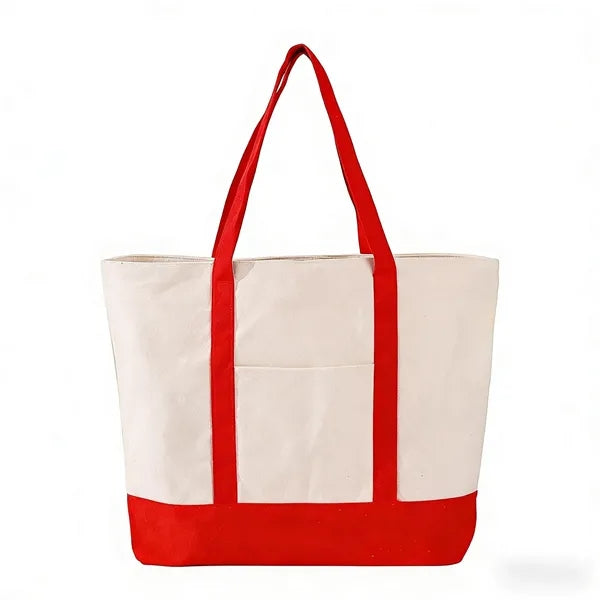 Two-Color Stitched Canvas Bag