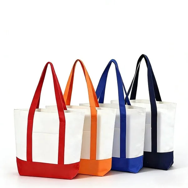 Two-Color Stitched Canvas Bag