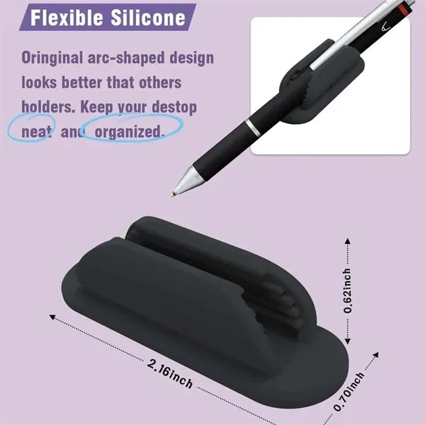 Silicone Self-Adhesive Pen Holder Stand Desk Organizer