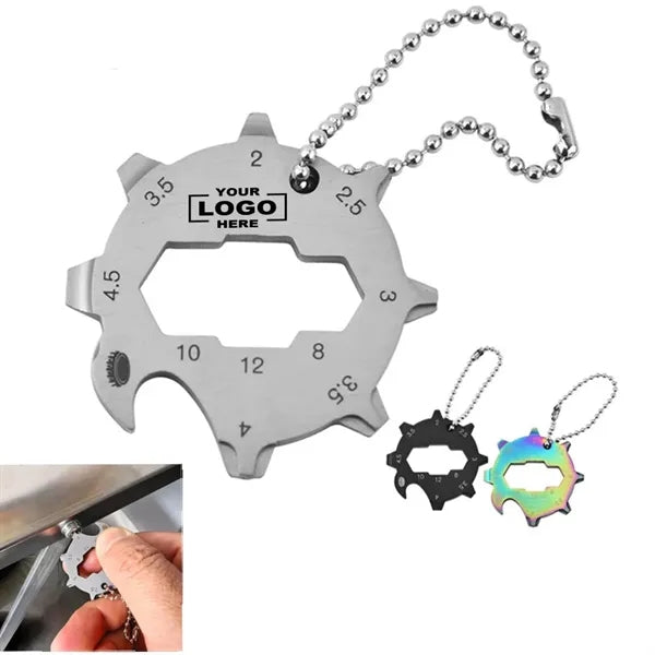 11-in-1 Keychain with Opener, Screwdrivers, Carabiner Clip