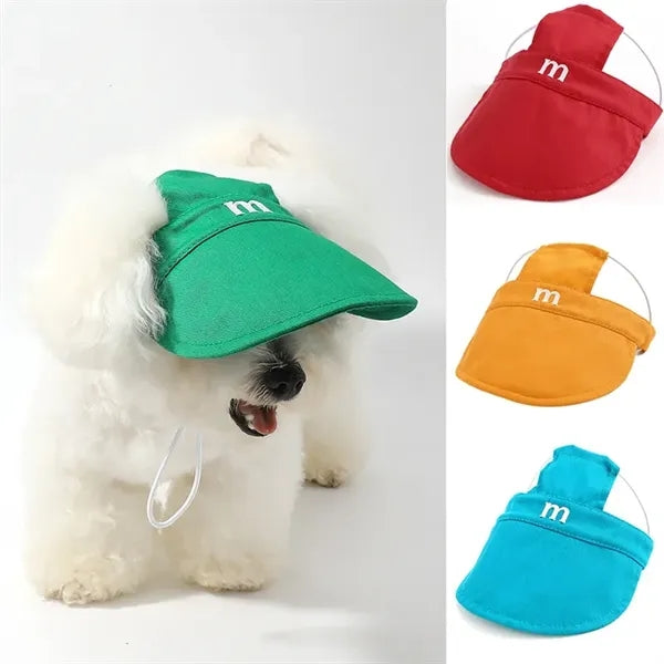 Pet Sun Hat Adjustable Dog Cap with Brim