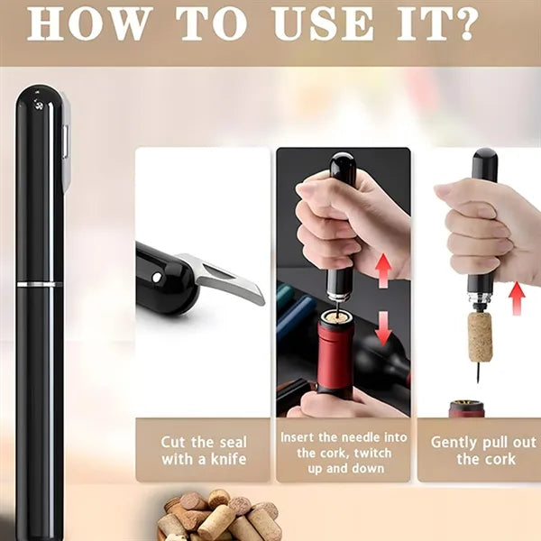 2 In 1 Pen Shaped Air Pump Wine Bottle Opener