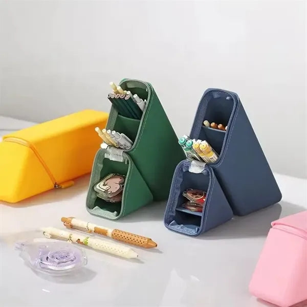 Portable Silicone Pen Holder Pencil Case With Zipper