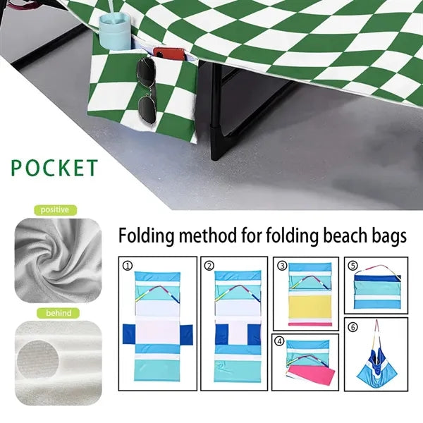 Summer Lounge Beach Chair Towel Cover With Pockets