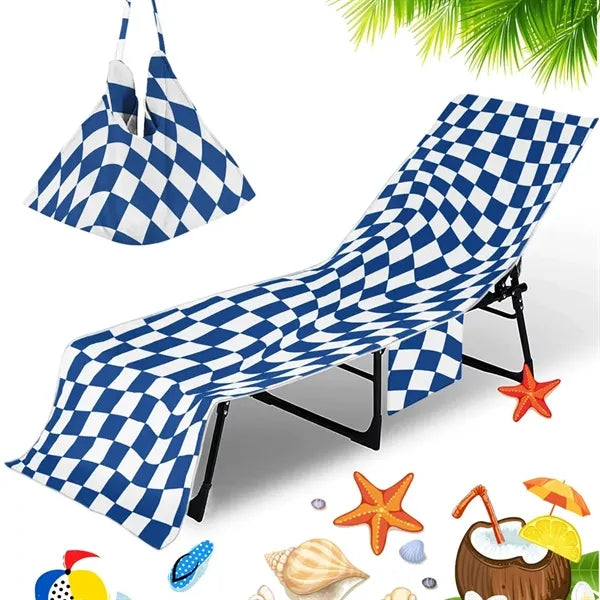Summer Lounge Beach Chair Towel Cover With Pockets