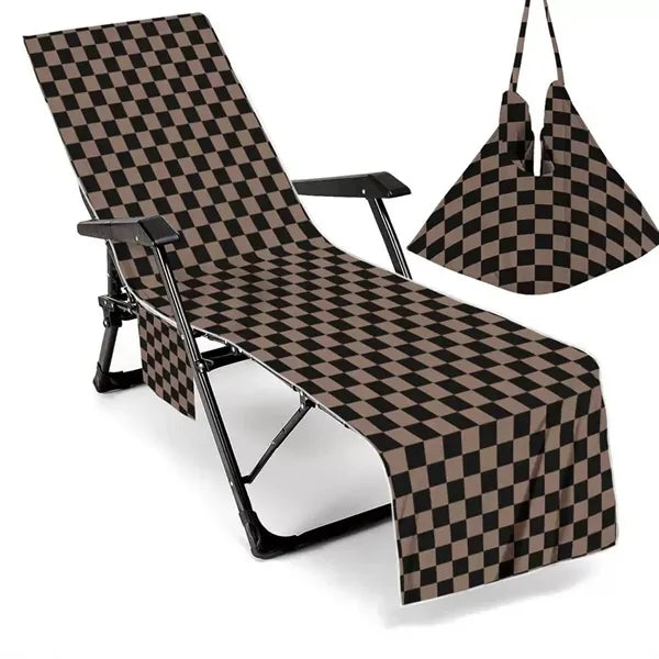 Summer Lounge Beach Chair Towel Cover With Pockets