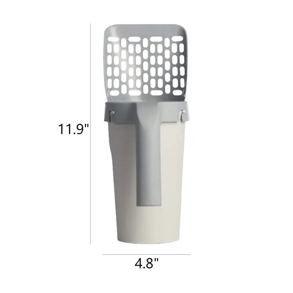 One-piece Cat Litter Scooper with Trash Container