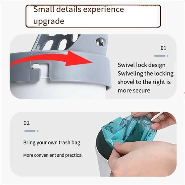 One-piece Cat Litter Scooper with Trash Container