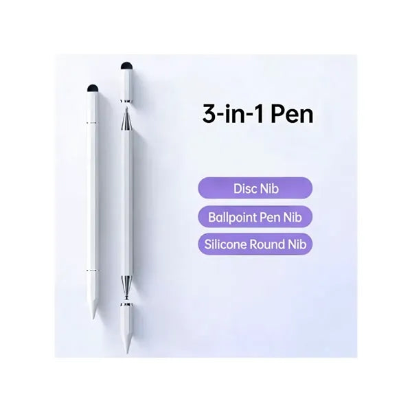 Slim 3-in-1 Aluminum Stylus With Disc, Ink, And Silicone