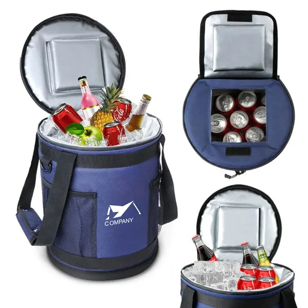 Round Insulated Cooler Tote Bag with Handle Picnic
