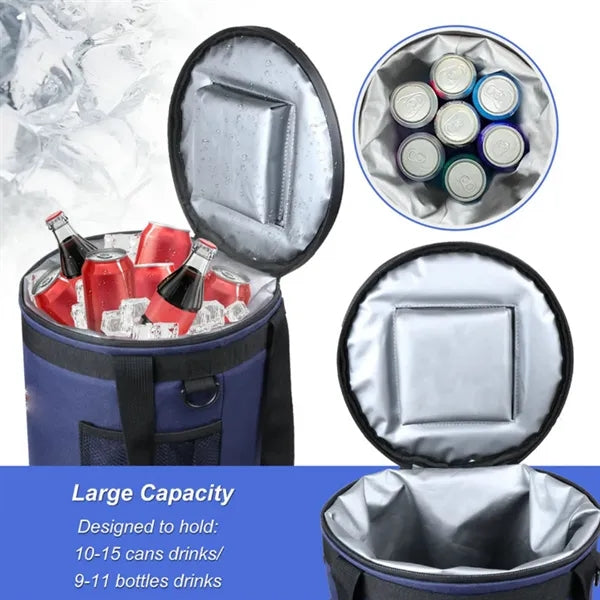 Round Insulated Cooler Tote Bag with Handle Picnic
