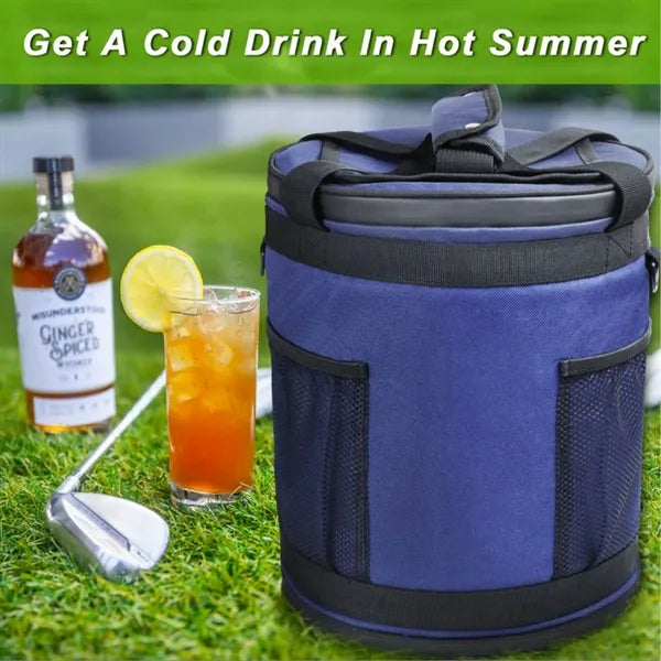 Round Insulated Cooler Tote Bag with Handle Picnic