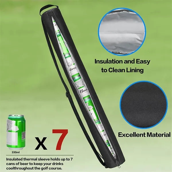 7 Cans Beer Sling Insulated Golf Cooler Tube Sleeve Bag