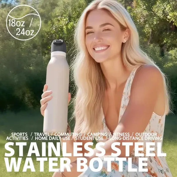 Twist Insulated Stainless Steel Water Bottle with Straw
