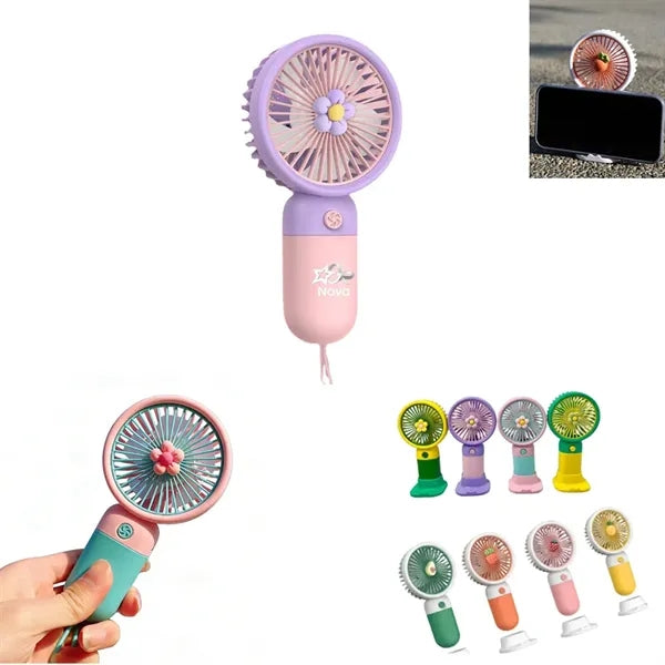 USB Mini Handheld Fan Rechargeable with Phone Stand