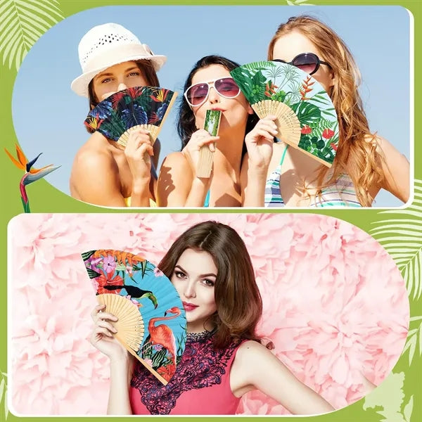 Full Color Folding Bamboo Fan
