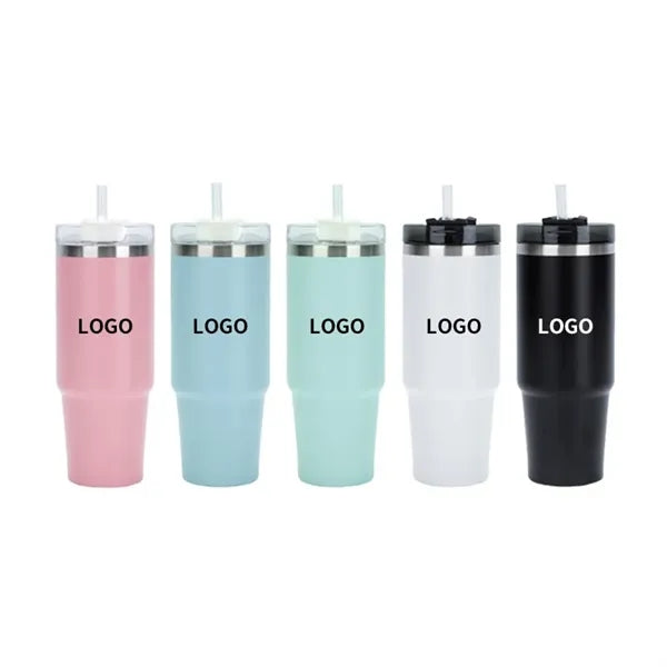 30oz Vacuum Insulated Tumbler Travel Mugs Cups With Straw