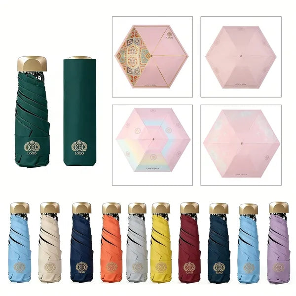 Compact Folding Windproof Umbrella with Protective Pouch
