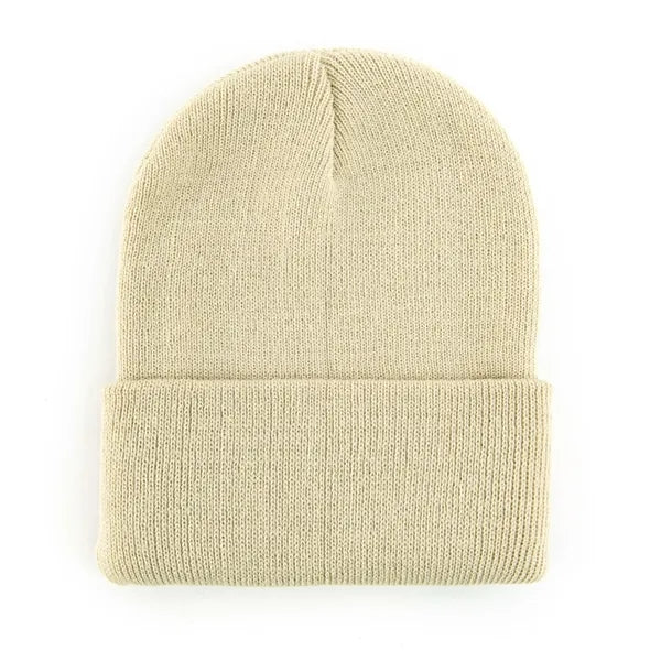 Logo Acrylic Knit Beanie Winter Warm Hat