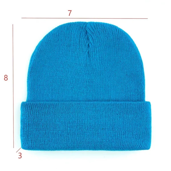 Logo Acrylic Knit Beanie Winter Warm Hat