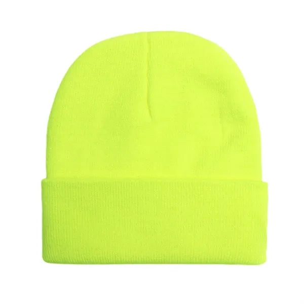 Logo Acrylic Knit Beanie Winter Warm Hat